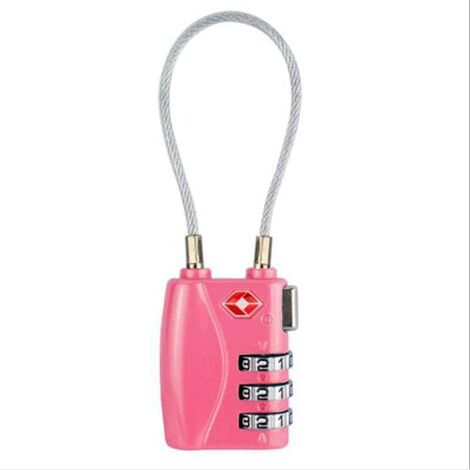 Lock Padlock 1pcs 3 Digits Large Shackle Combination Padlock Resettable Code Small Luggage Drawer Lock Password Lock - Pink