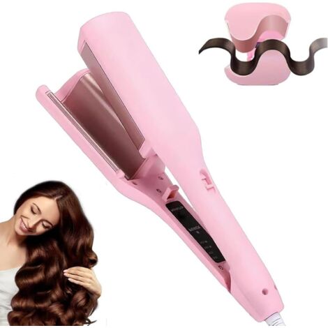 Lockenstab 32 mm mit 4 Temperaturstufen – Französischer Wellenstab für Beach Waves und große Locken, für alle Haartypen