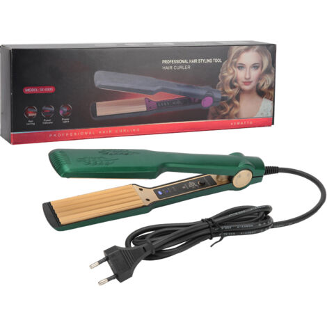 Lockenstab für Cornrows, 4 Geschwindigkeitsstufen, Temperaturregelung, Haarstyling-Gerät, grün, EU-Stecker 110–240 V