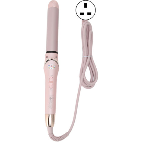 Lockenstab mit LCD-Temperaturanzeige, Verbrühungsschutz, manuell, Hochtemperatur-Haarstylinggerät, UK-Stecker (220 V)