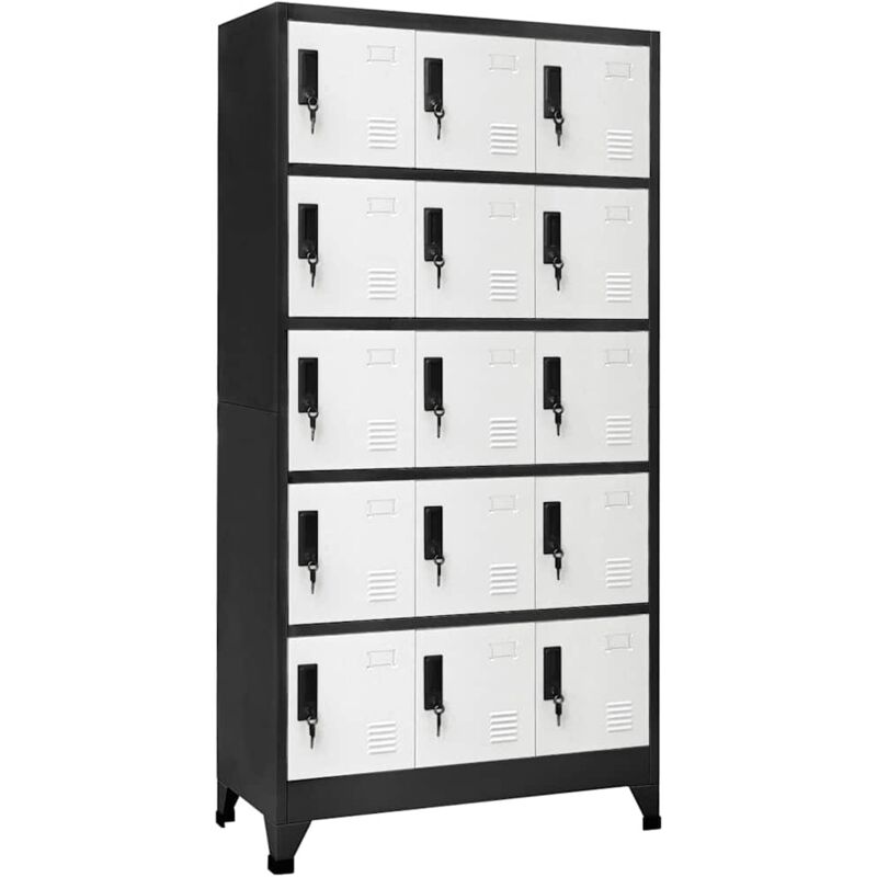 Vidaxl - Locker Cabinet Anthracite and White 90x40x180 cm Steel