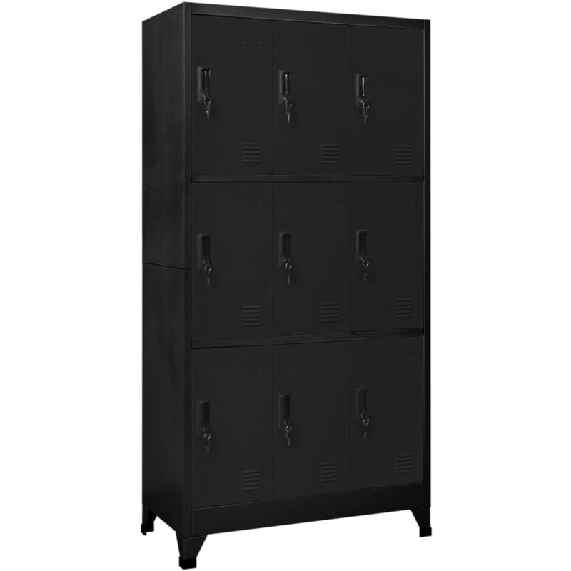 Vidaxl - Locker Cabinet Black 90x45x180 cm Steel