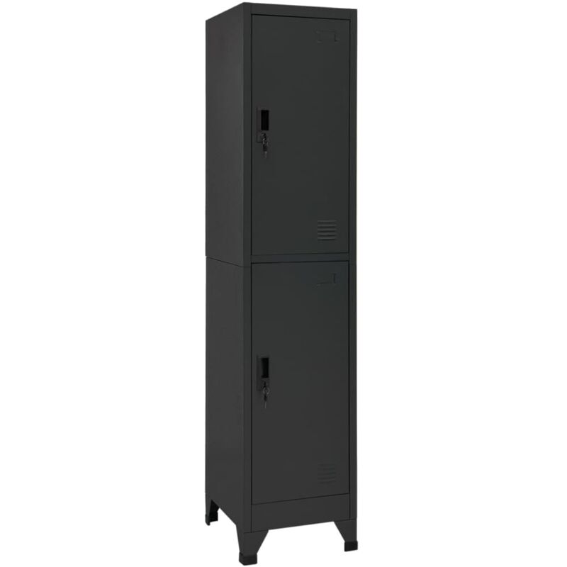 vidaXL Locker Cabinet Anthracite 38X45X180 Cm Steel, Grey