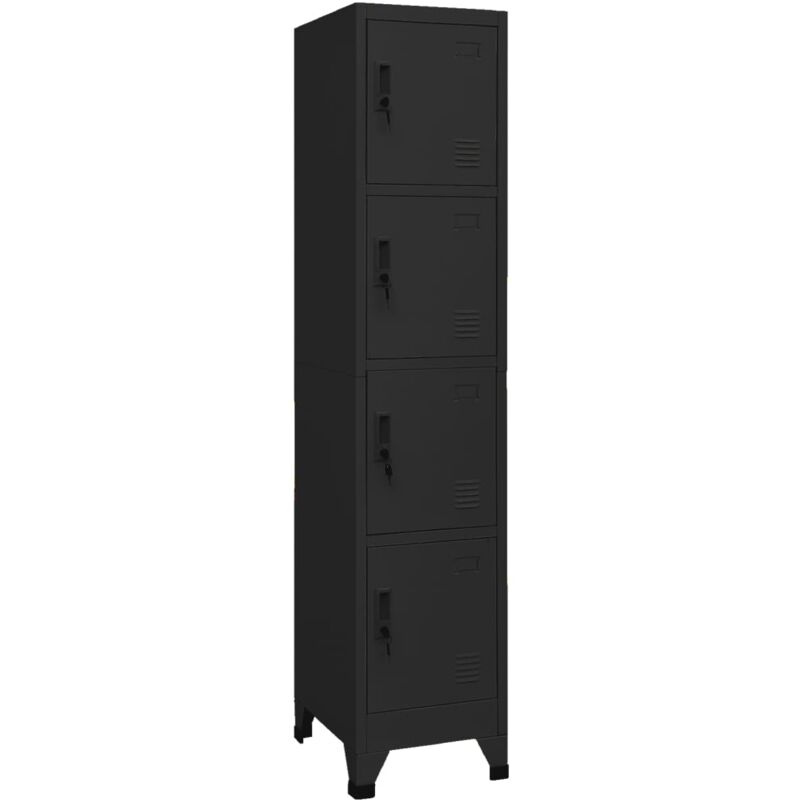 Locker Cabinet Black 38x45x180 cm Steel Vidaxl