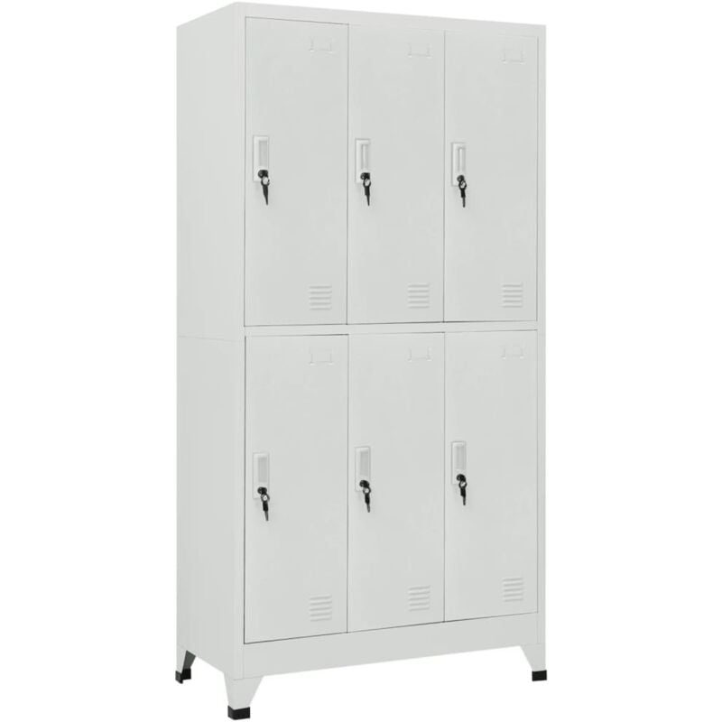Vidaxl - Locker Cabinet with 6 Compartments Steel 90x45x180 cm Grey
