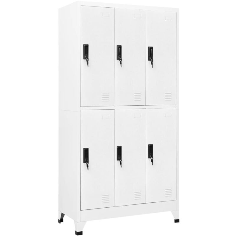 Vidaxl Locker Cabinet White 90X45X180 Cm Steel, White