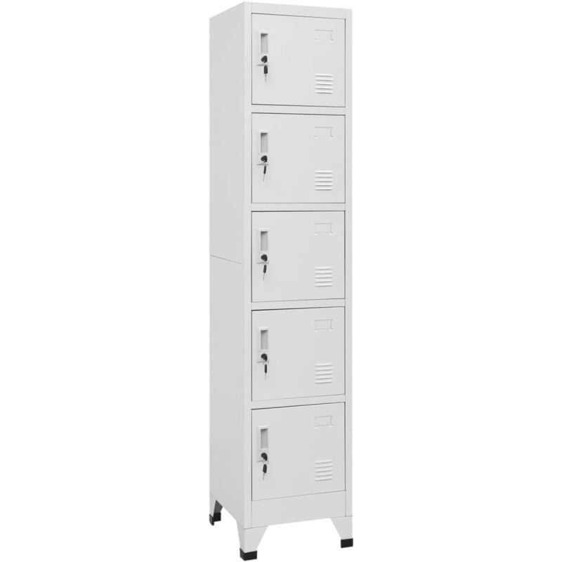 Locker Cabinet Light Grey 38x40x180 cm Steel Vidaxl