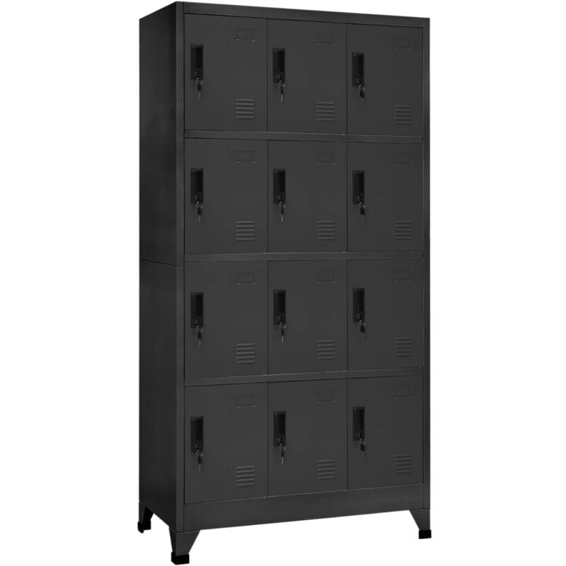 Locker Cabinet Anthracite 90x45x180 cm Steel Vidaxl