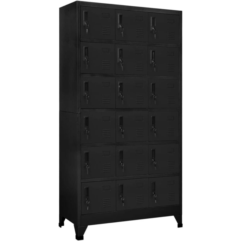 Locker Cabinet Black 90x40x180 cm Steel vidaXL