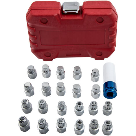 Locking Wheel Bolt Nut Removal Kit Security Key Tool For VW Audi Seat T40004