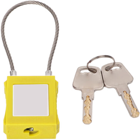 Lockout-Tagout-Sicherheitskabel mit 85-mm-Stahlvorhängeschloss und 2 Schlüsseln, zur Energieisolierung, gelb