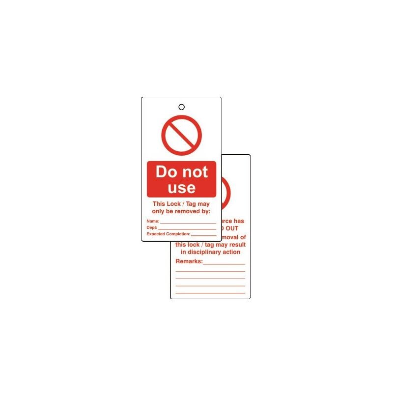 Lockout Tags Do Not Use (Pk-10) - Matlock
