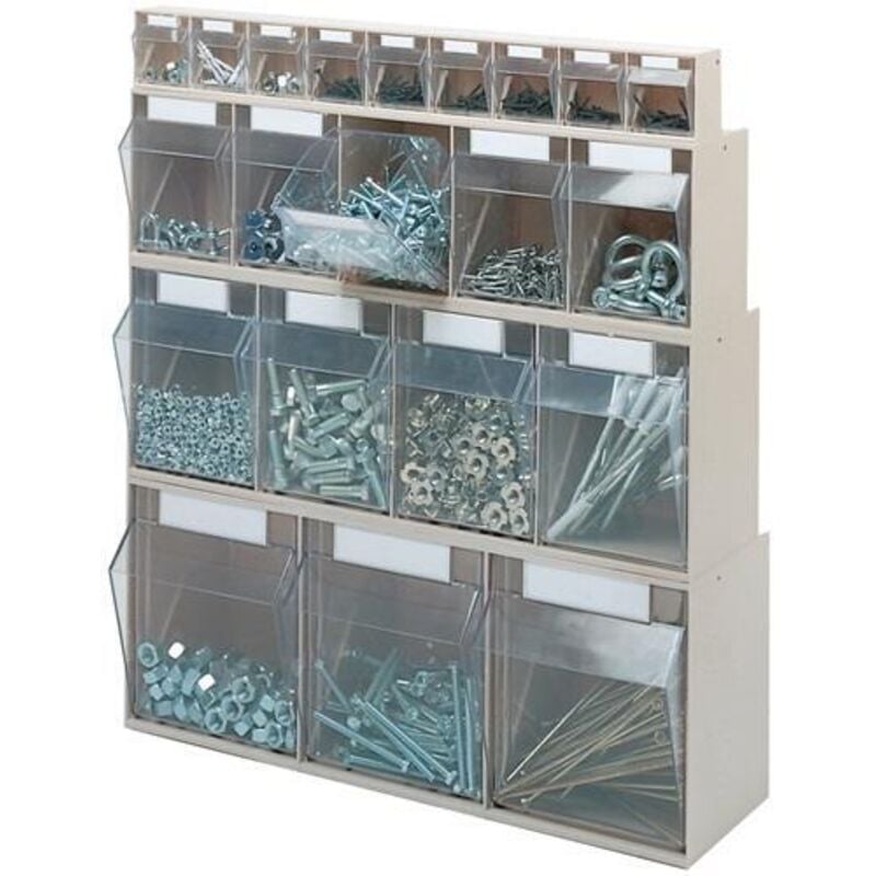 Casier transparent H207xl600xP172mm 4 x D plastique bleu