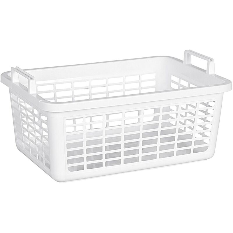 Wäschekorb 62x43x25cm 45l Kunststoff weiß