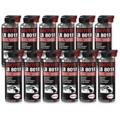 Loctite – Dégrippant lubrifiant aérosol 400 ml – Lot de 12 – Huile transparente super pénétrante – Anti-corrosion pour pièces métalliques