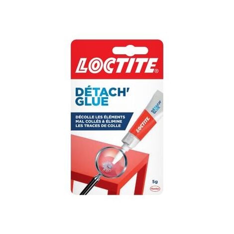 Loctite Détach'Glue, dissolvant à colle qui enlève taches et résidus de colle cyanoacrylate, gel transparent multi-usages et qui ne coule pas, tube de 5 g