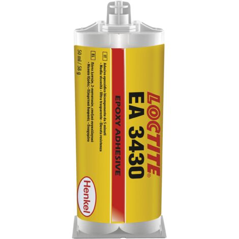 LOCTITE EA 3430, Adesivo epossidico bicomponente rapido, Colla resistente all'acqua, Colla epossidica per riparazioni di vetro, metallo e altro, 1 cartuccia doppia da 24ml