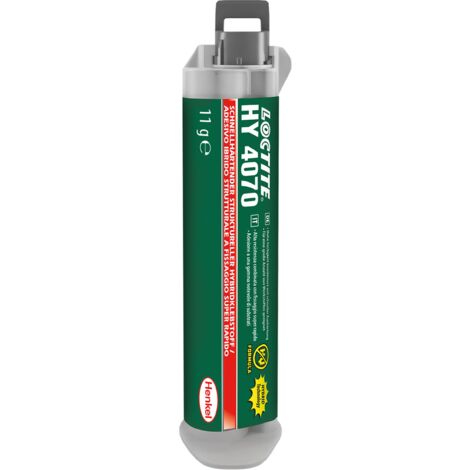 LOCTITE HY 4070, Adesivo bicomponente in gel ibrido tra cianoacrilato e acrilico, Potente adesivo strutturale a fissaggio rapido, 1 siringa da 11g