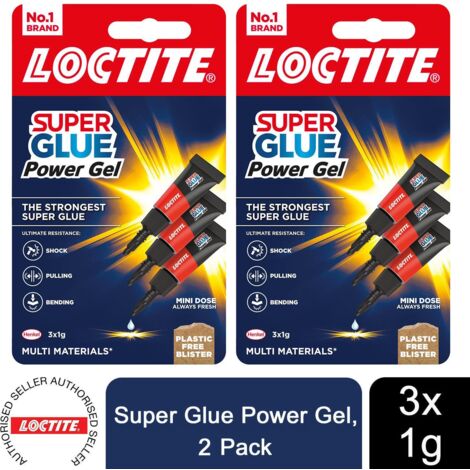 Loctite Mini Trio Super Glue Gel for High-Quality Repair for All Materials, 6x1g