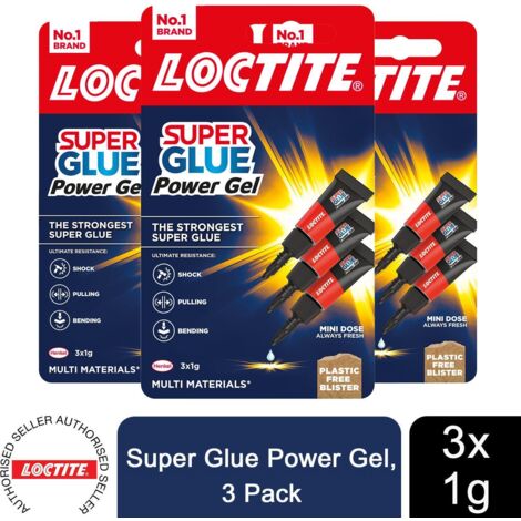 Loctite Mini Trio Super Glue Gel for High-Quality Repair for All Materials, 9x1g
