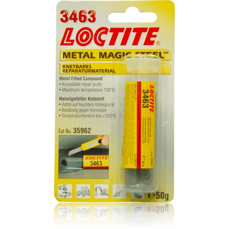 Loctite – Mastic de fixation époxy 50 g – Gris métallique – Haute résistance à la compression – Pour colmatage tuyauteries et réservoirs
