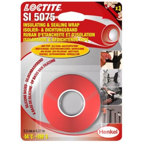 Loctite – Ruban silicone auto-amalgamant 2.5 cm x 4.27 m – Étanchéité instantanée – Résistant aux UV et à l'eau de mer – Pour réparations urgentes