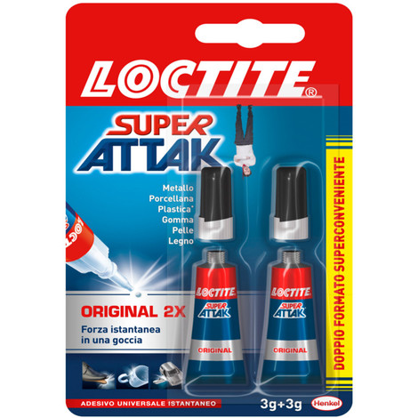 Loctite super attak original liquido confezione da 24 blister da 6 gr  ciascuno