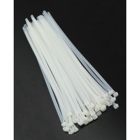 EASYWORK Lösbare Kabelbinder wiederverwendbar weiss 7,6mm x 300mm 50 Stück