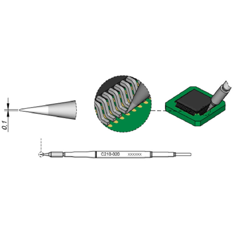 Jbc - Kartusche Konische Spitze 0, 1mm T210