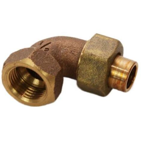 Lötverschraubungswinkel konisch dichtend 12x1/2" IG, Rotguss