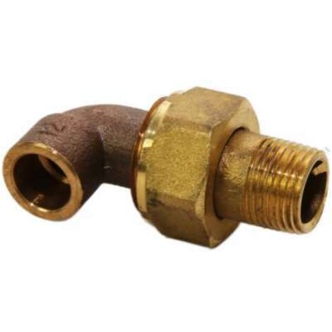Lötverschraubungswinkel konisch dichtend 12x3/8" AG, Rotguss