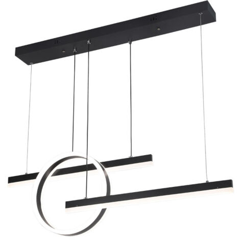 löwe schwarz hängeleuchte 61w 3000-4000-6000k regx100x80 cm 5185lm mit fernbedienung und dimmer