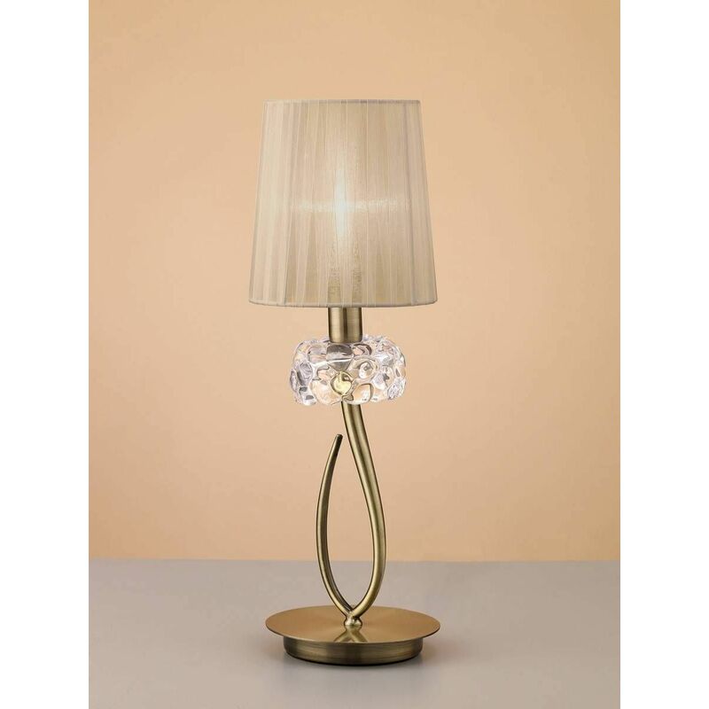 09diyas - Loewe Table Lamp 1 Bulb E14 Small, antique brass with bronze shade