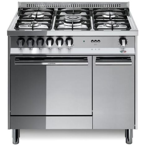 Cucina A Gas Lofra M95G/C - 4 Fuochi + Tripla Corona, Forno Gas/Elettrico, Acciaio Inox