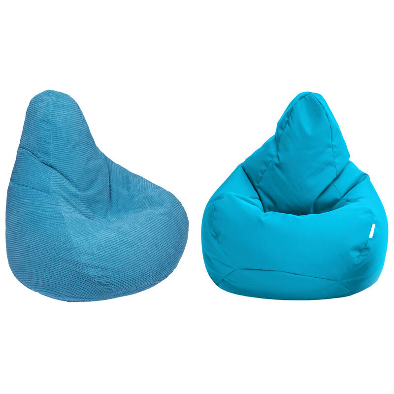 Loft 25 - Fauteuil Pouf de jeu pour salon, Deux Pouf Poire à dossier haut pour adultes, Inclinable Pouf Chaise avec remplissage de billes de