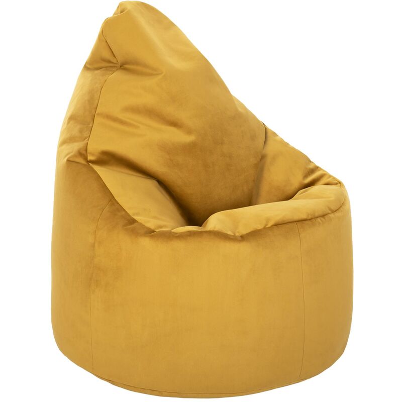 Loft 25 - Fauteuil pouf à haut dossier en velours souple pour adulte, pour intérieur, salon, pouf gaming, Curcuma(Chaise pouf)