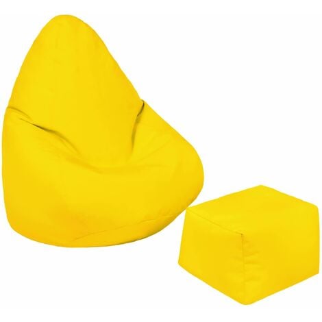 LOFT 25 Kinder-Sitzsack-Gaming-Stuhl für das Wohnzimmer, wasserabweisender Kinder-Pouf-Sitz, Indoor-Spiel-Pouf-Stuhl, Outdoor-Spielmöbel für Kinder - Limone (Sitzsack)