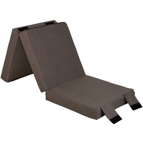 Loft 25 - Matelas d'invité pliable pour salon, canapé-lit pour adultes, matelas futon pliant 2 en 1 d'intérieur, literie simple portable 180x60x10 cm avec poignées de transport - Ardoise