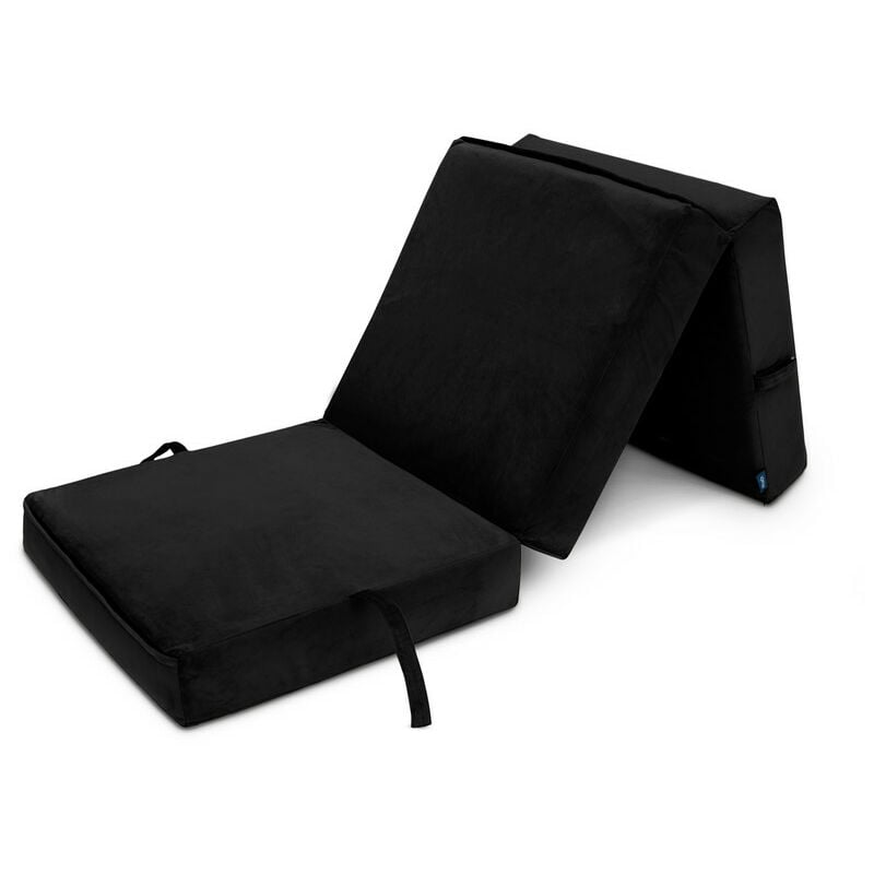 Loft 25 - Matelas d'invité en velours pour chambre à coucher, matelas futon pliant 2 en 1 pour salon, 198x66x14 cm canapé léger pour adultes et