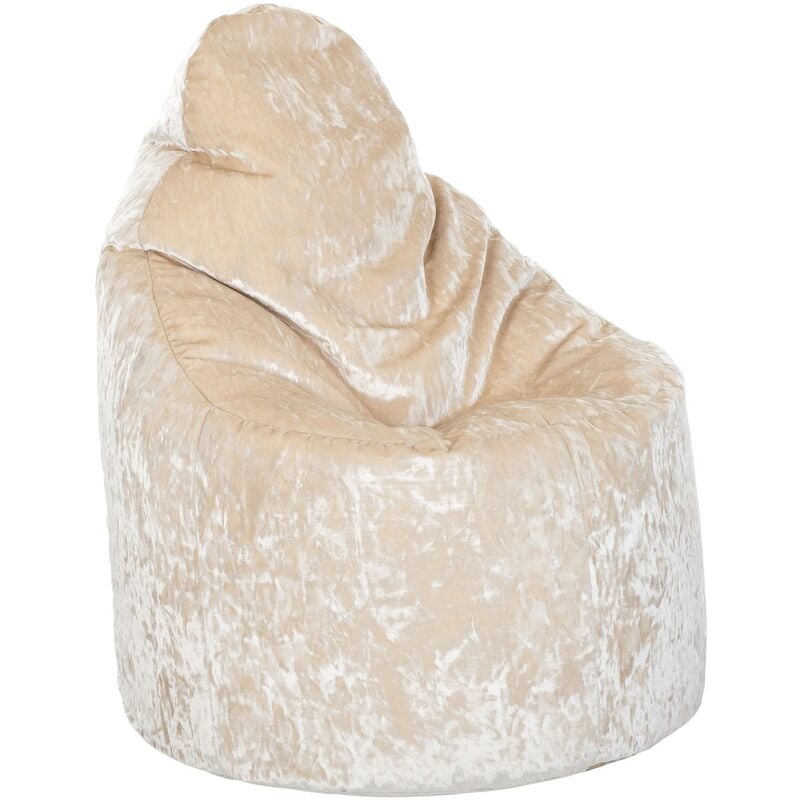 Loft 25 - Fauteuil poire pour salon, pouf d'intérieur en velours écrasé, pouf de jeu doux pour adultes, siège pouf léger 90x68 cm pour le soutien du