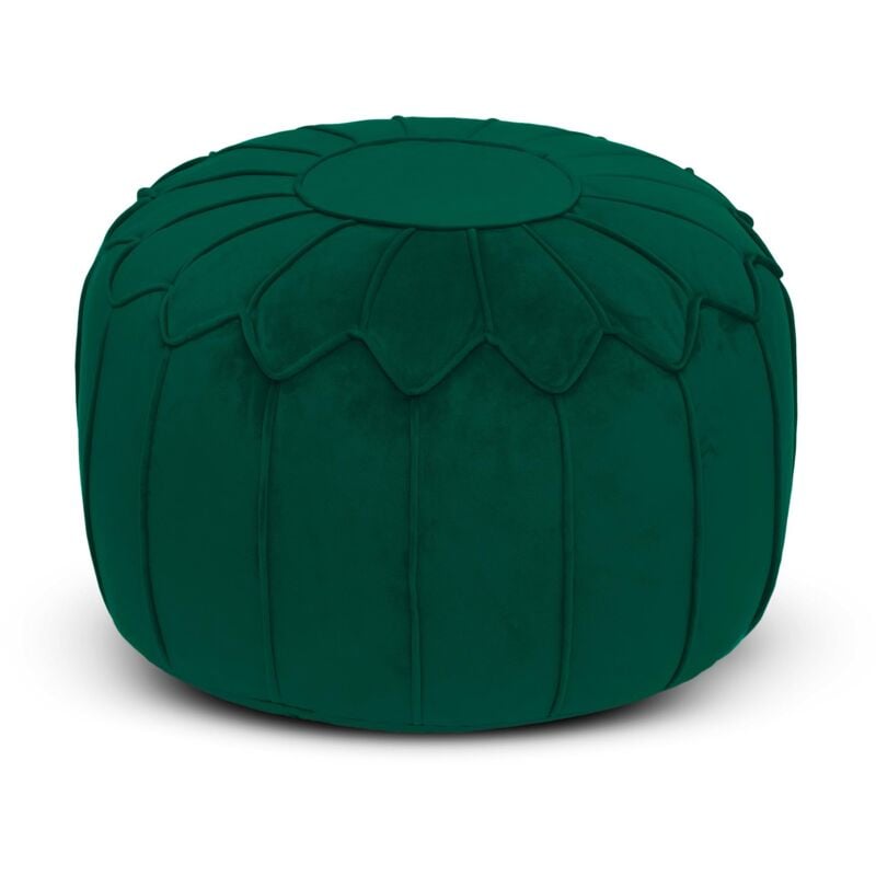Pouf d'intérieur, Pouf Pouf de luxe pour salon, Pouf en velours 45x27 cm avec rembourrage en perles, Pouf de jeu pour adultes - Forêt - Loft 25