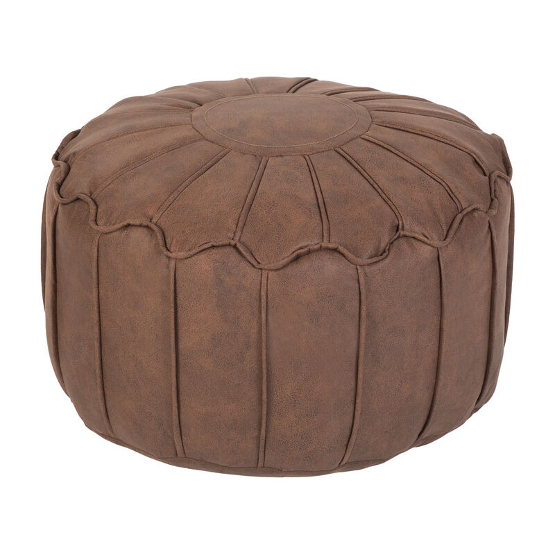 Loft 25 - Pouf rond pour salon, repose-pieds doux de style marocain, pouf léger avec remplissage de perles eps, pouf de jeu décoratif pour adultes et
