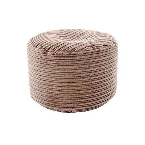 Loft 25 Repose-pieds Rond pour une Utilisation en Intérieur, Pouf Confortable et Portable avec Remplissage en Perles de Polystyrène, tabouret pouf en Velours Côtelé doux pour le Salon, Moka