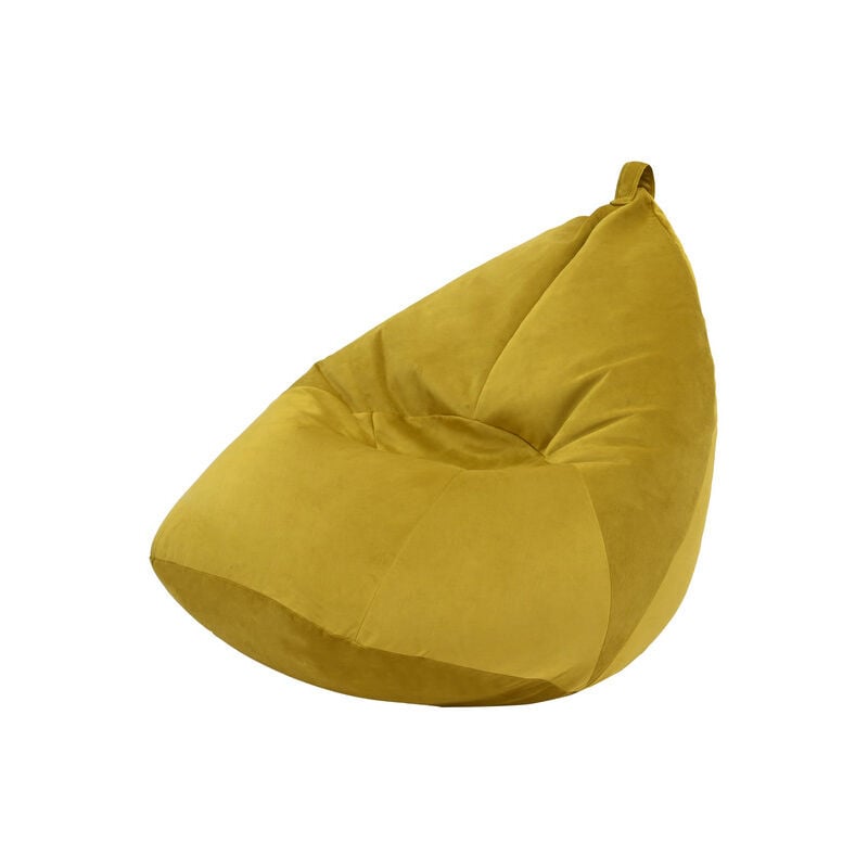 Loft 25 - Pouf d'intérieur, Fauteuil pouf pour salon, Siège design ergonomique en velours, Pouf poire XL 90x85 cm avec poignée de transport, Chaise