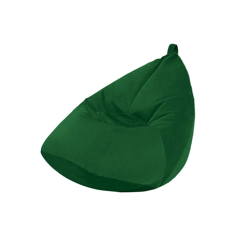 Pouf d'intérieur, Fauteuil pouf pour salon, Siège design ergonomique en velours, Pouf poire xl 90x85 cm avec poignée de transport, Chaise longue pour