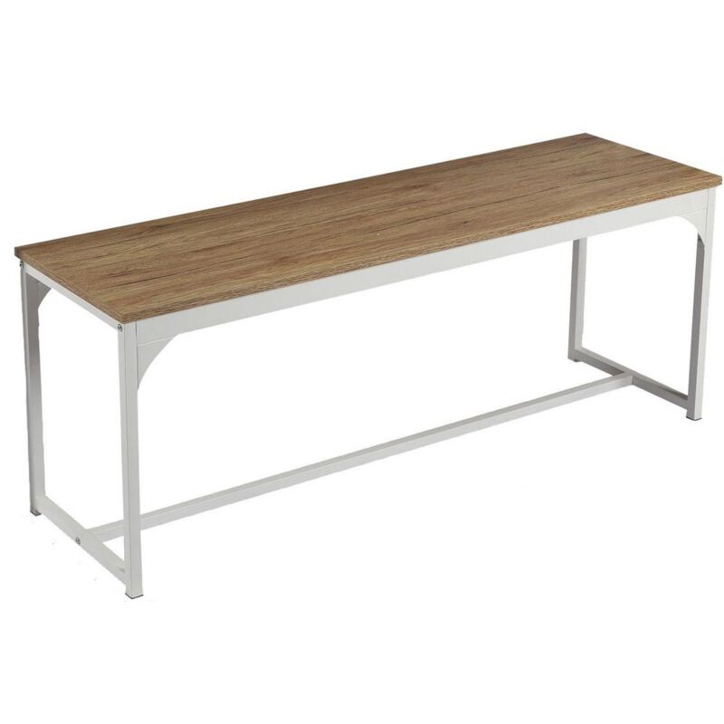 Urban Living - Banc 120x35x46 cm en bois et métal blanc - tetri