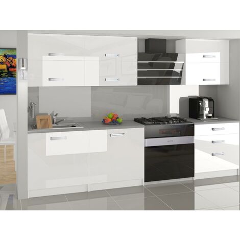 LOFT | Cucina Componibile Lineare Componibile L 180 cm 6 pz | Piano di lavoro INCLUSO | Set mobili da cucina laccati