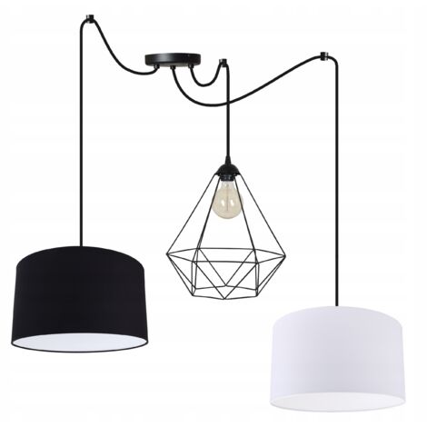 LOFT DECKE HÄNGENDE LAMPE DRAHT SPINNE LAMPENSCHIRM