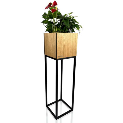 LOFT FIORINO Eichenholz-Blumenständer 22x22x80 cm