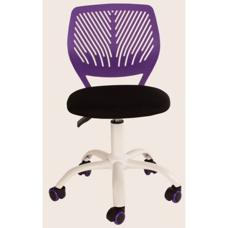 Loft Home Office Compact Teenage Study Chair - Metal/Plastic - L50 x W50 x H80.5 cm - Purple/Black/White - Flat Packed